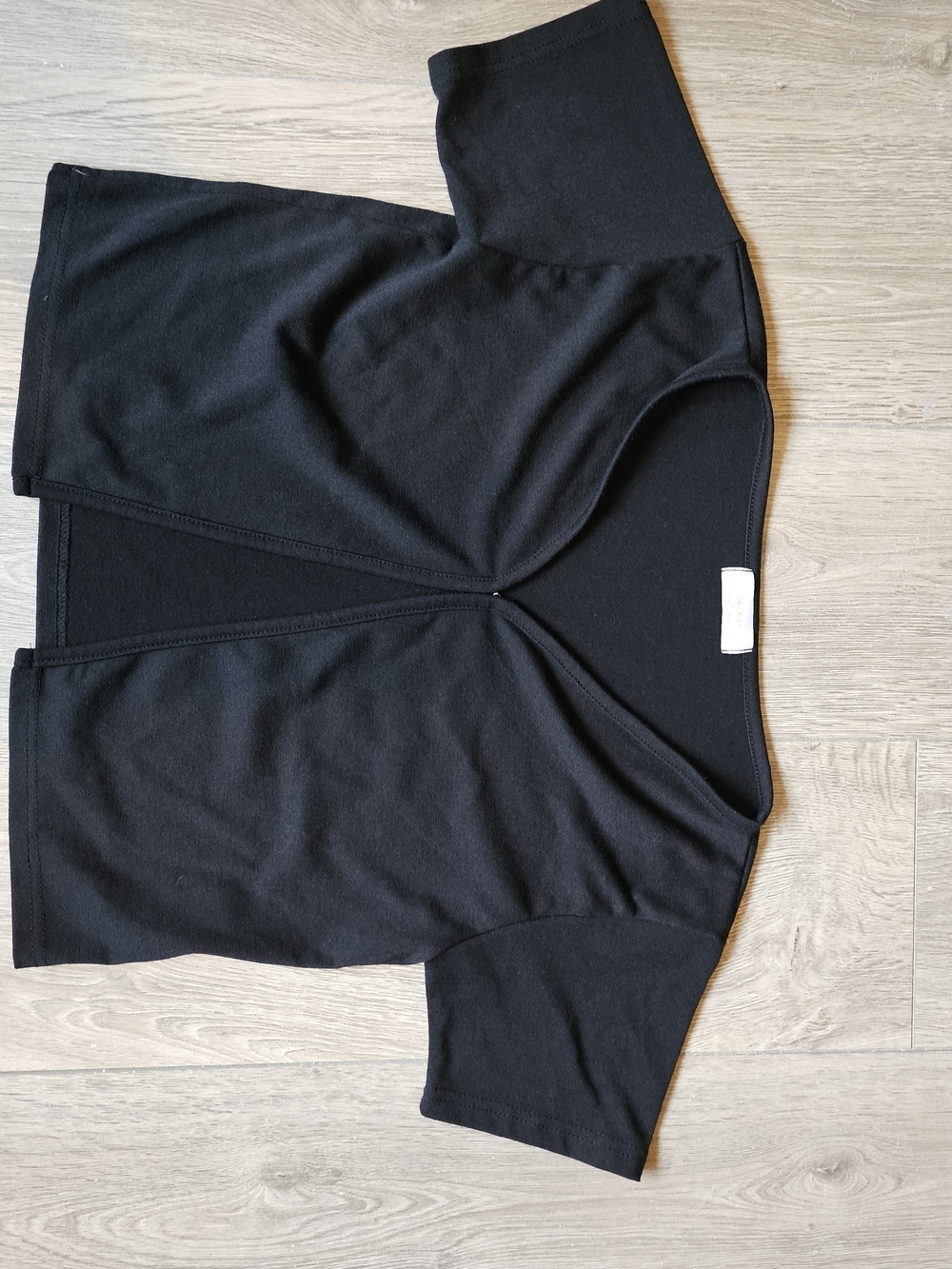 OAK + FORT Black V-Neck Short Sleeve Cardigan